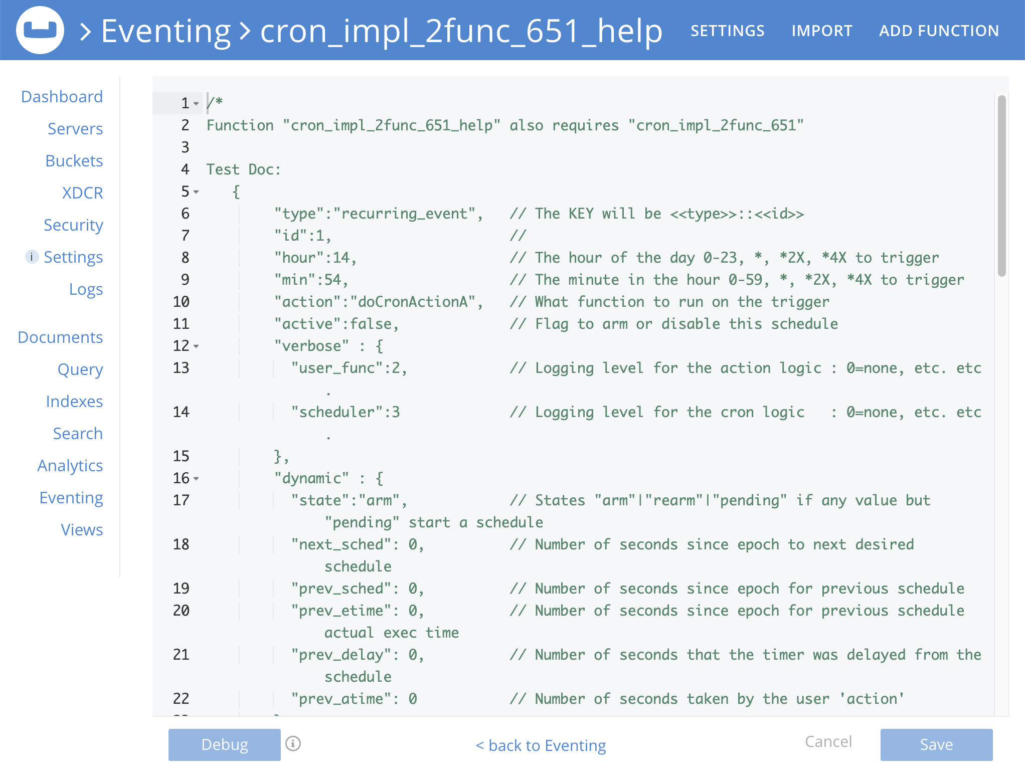 Eventing cron update