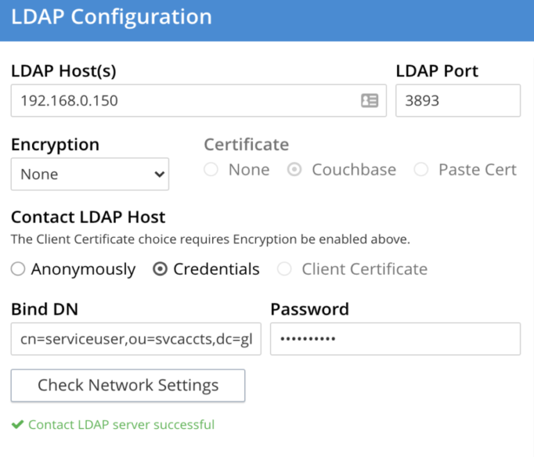 MFA LDAP Settings