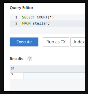 Sample query to count the documents in the bucket
