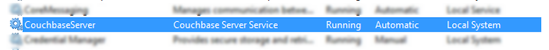 Couchbase Server running as a Windows Service