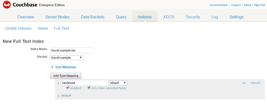 Create full text search for landmark documents