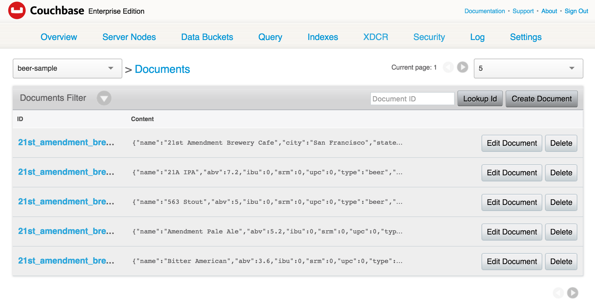 Couchbase Server Bucket Documents