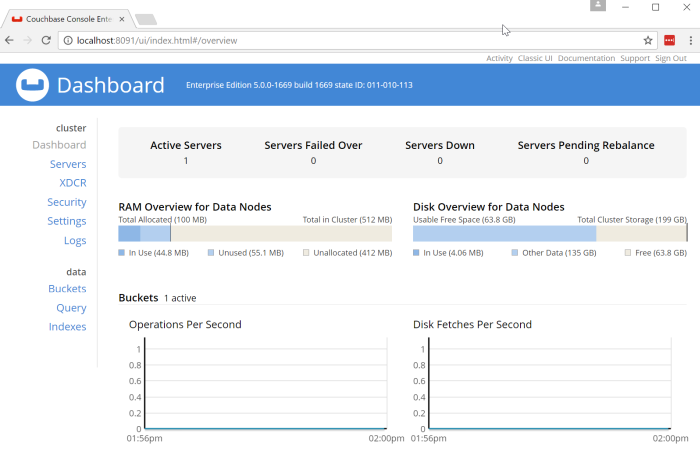 New Couchbase Server Console UI