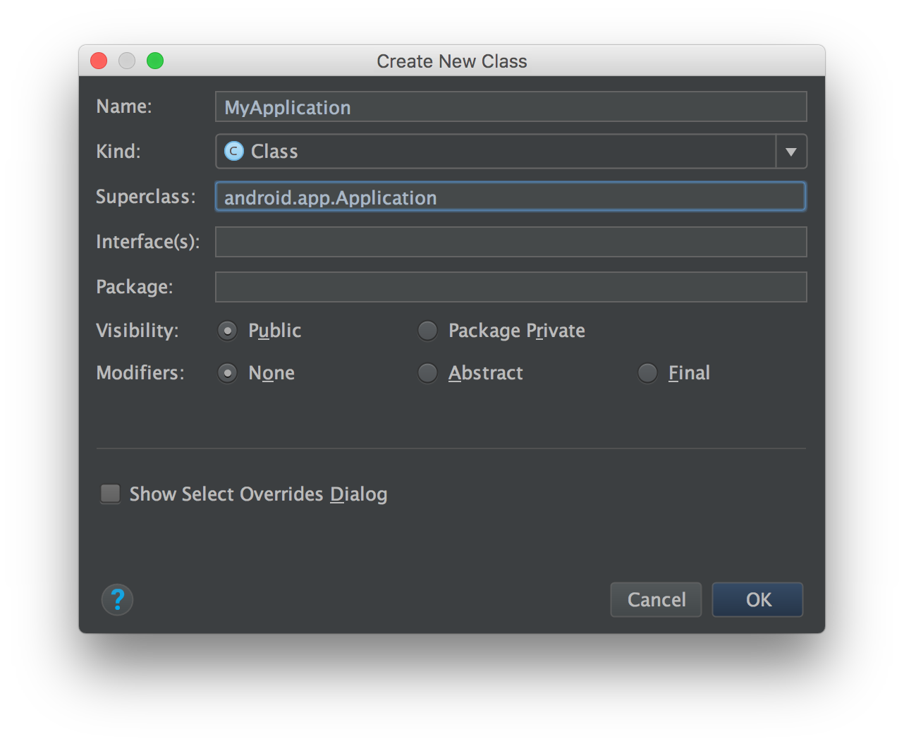 Creating an Application subclass